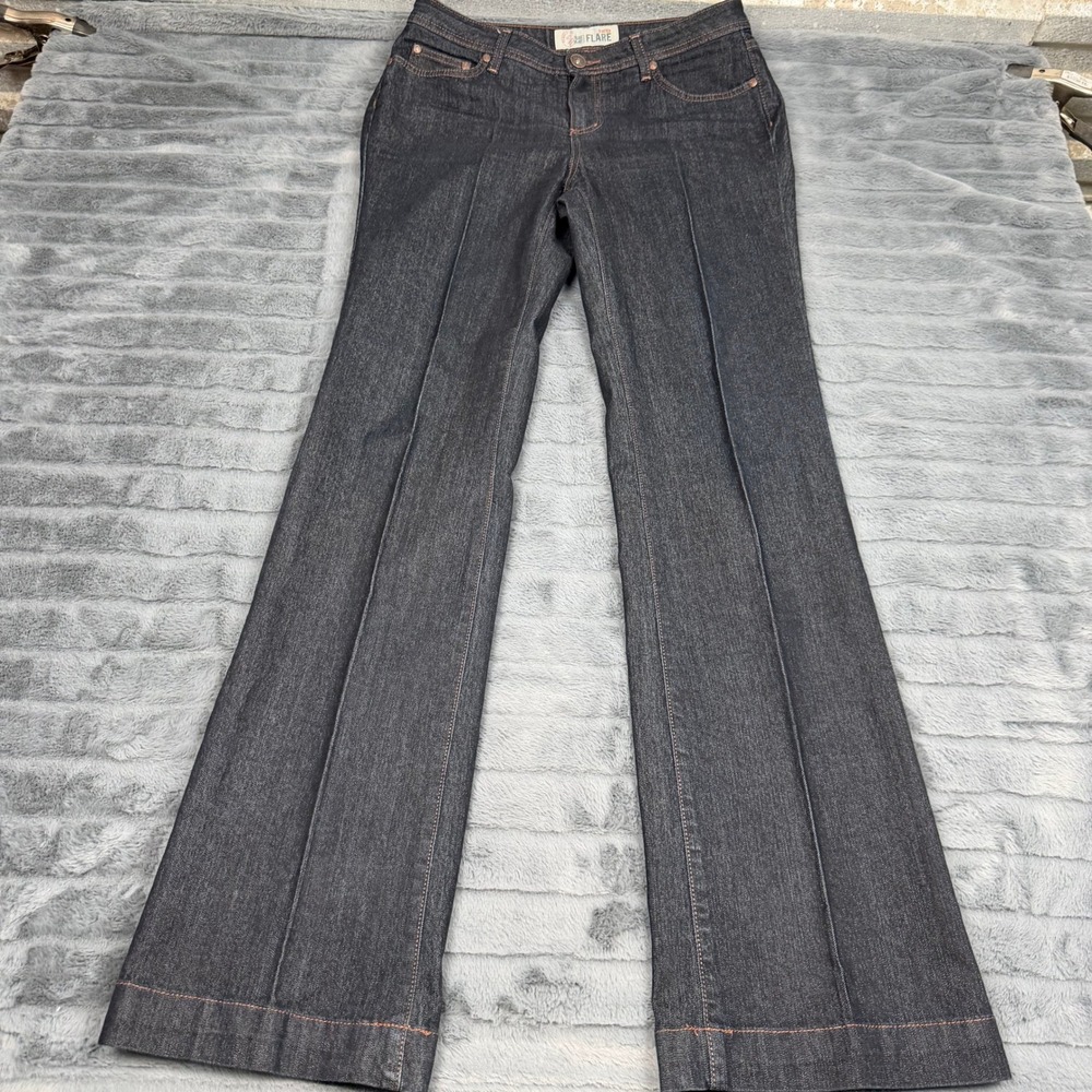 Faded Glory Womens Tall 10 Dark Wash Stretch Flare Leg Jeans FGL07421T Rinse